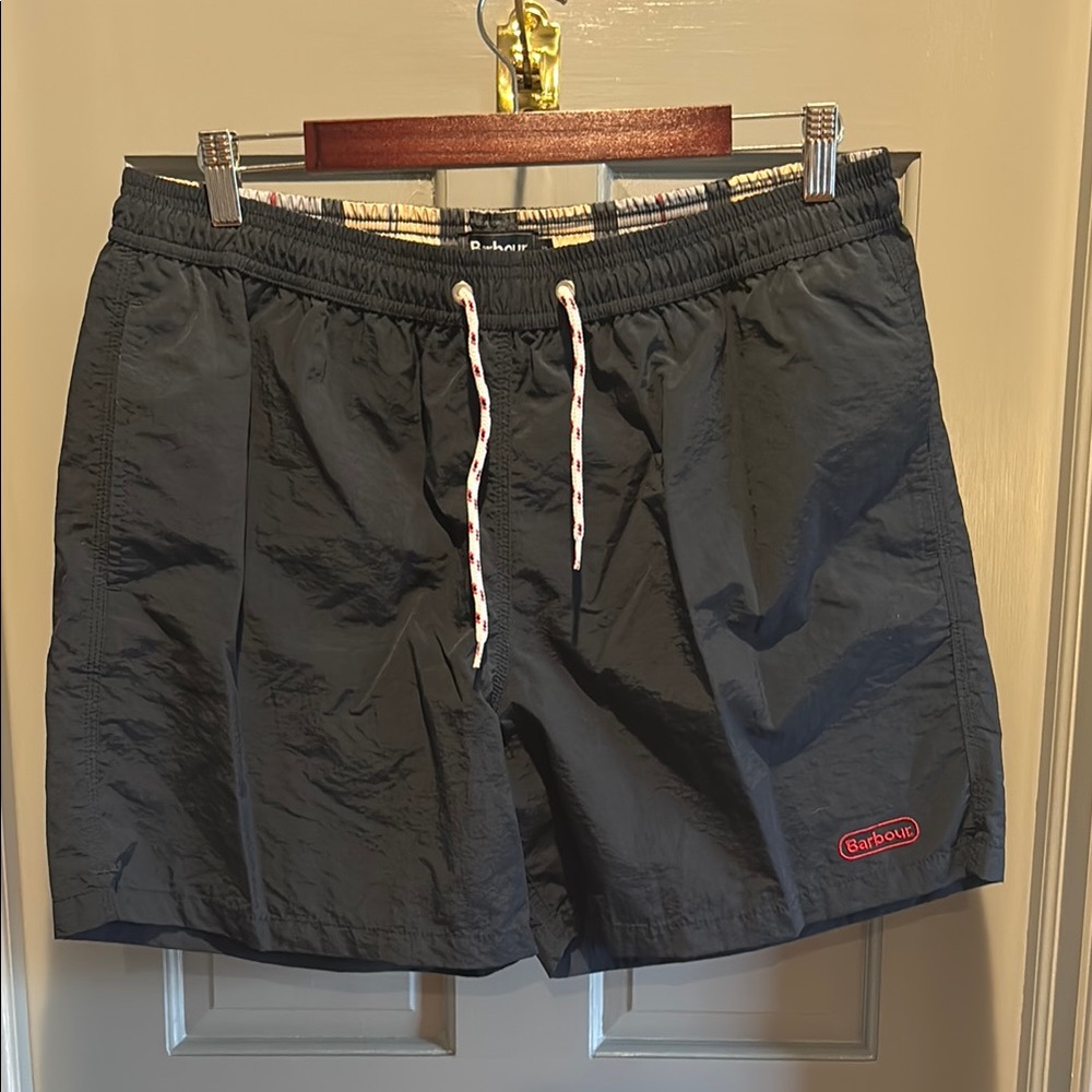 Barbour Black Swim Trunks Quick-Drying Lightweight